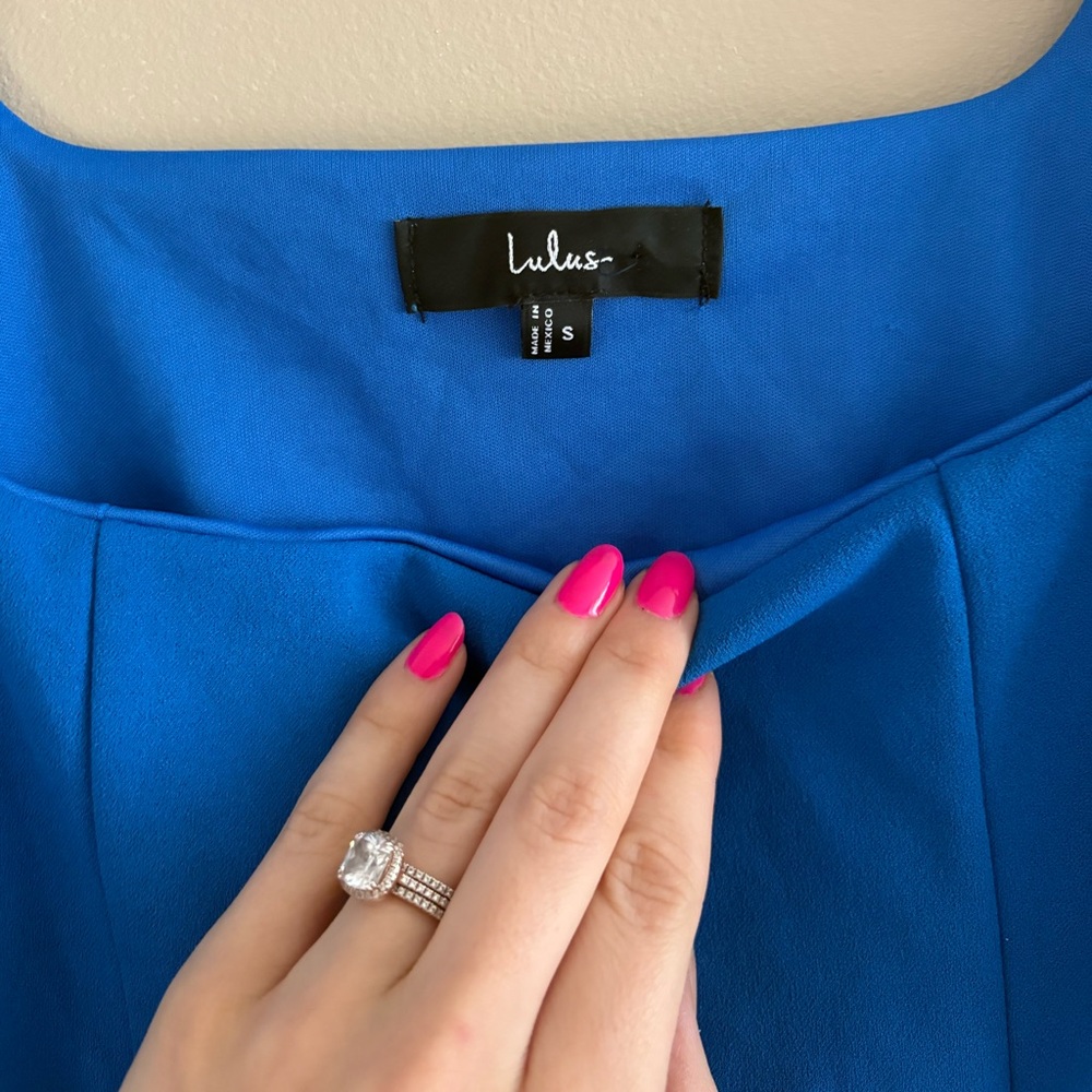 Lulus Davana Bright Blue Cutout Midi Dress Size Small - Picture 5 of 10